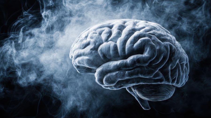 Woman rubbing her eyes, showing signs of chronic fatigue and brain fog