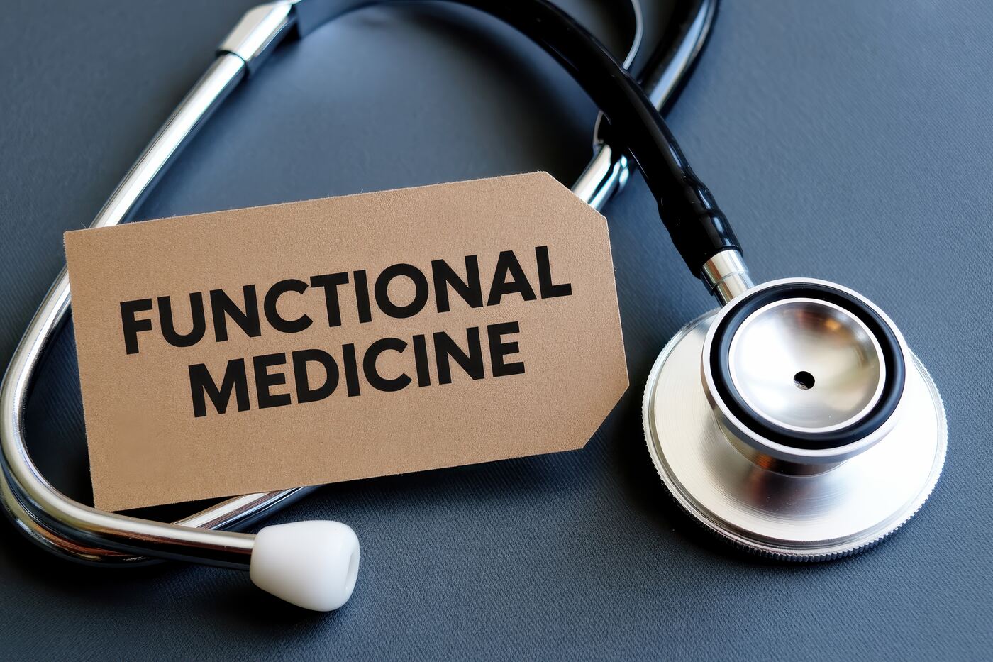 Stethoscope beside a Functional Medicine label